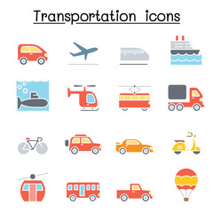 Transport & Logistic icon set in thin line style