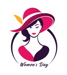 International Women's Day 8th March vector illustration, Fashion women logo design
