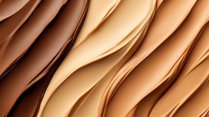 Obraz premium Swirls of foundation in various shades. Makeup texture, beauty product.