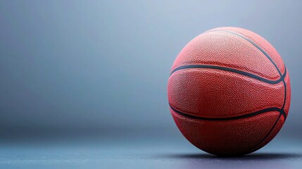 Obraz premium Basketball on court, grey background, game action