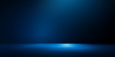 A serene blue gradient background with subdued light effects.