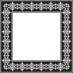 Vintage ornamental frame and border design with ethnic pattern.