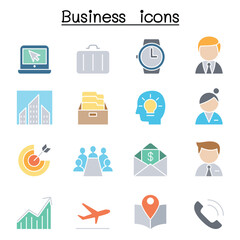 Business management icon set in thin line style