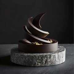 Innovative 3D-printed desserts featuring intricate geometric designs and precise details, combining modern technology with gourmet artistry.