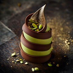 Innovative 3D-printed desserts featuring intricate geometric designs and precise details, combining modern technology with gourmet artistry.