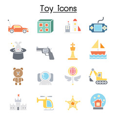Toy icon set in thin line style