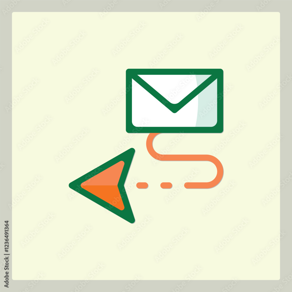 Poster a stylized message icon with a return arrow, conveying reply or return message concept