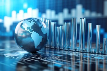Visual representation of global data analysis in a modern business environment
