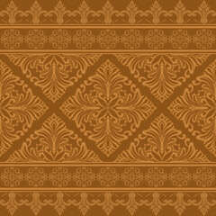 traditional damask vector pattern with seamless damask vector design and elegant damask vector border for textile or wallpaper