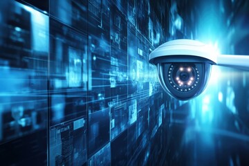 Fototapeta premium Innovative graphic layouts for promotional content focused on surveillance technology