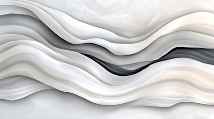 Obraz premium an abstract white and black background with wavy lines, creating a unique and eye-catching wallpaper The wallpaper is composed of a variety of colors, including wh