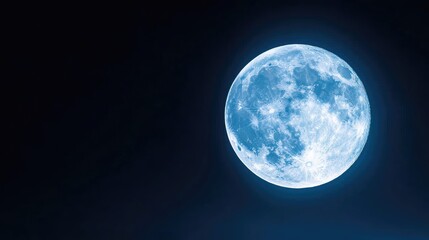 Full Blue Moon Night Sky, Celestial Background
