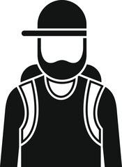 Bearded tourist wearing backpack and cap is ready for traveling