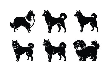Canine silhouette design with multiple breeds