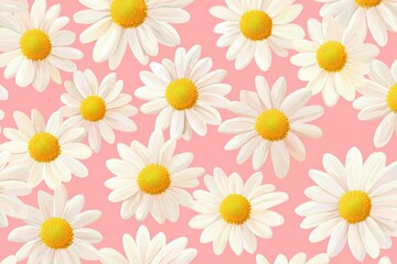 Obraz premium Beautiful White Daisies on Soft Pink Background for Floral Nature Design Concepts