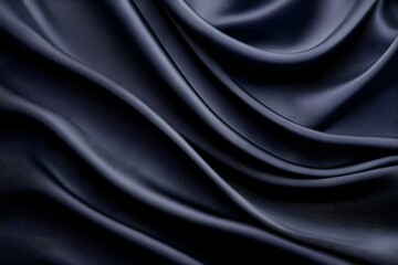 Fototapeta premium Elegant Black Satin Fabric Waves and Textures for Background Use