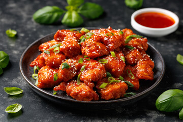 Crispy Sesame Chicken with a sticky asian sauce