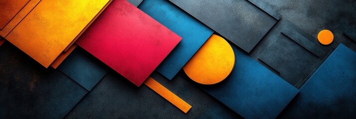 Fototapeta premium Graphic layouts for promotional flyers with vibrant colors and abstract shapes