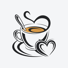 cup of coffee with hearts
