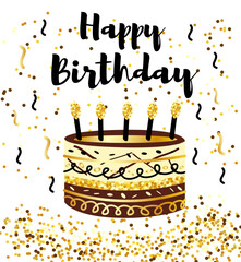 Happy Birthday illustration on a white background.