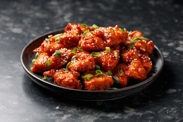 Crispy Sesame Chicken with a sticky asian sauce