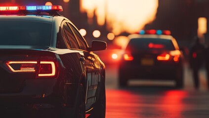 City Police Chase Sunset Emergency Response