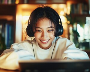 Experience cutting-edge online tutoring, teacher guiding students through an AI-enhanced interactive learning session, fostering deep understanding and engagement through personalized instruction