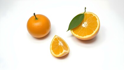 Orange fruit isolated on a white background.