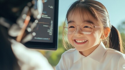 Experience the future of education with a Holographic teacher conducting a live virtual tutoring session, interactive 3D visuals enhancing the lesson creating an engaging learning environment for a