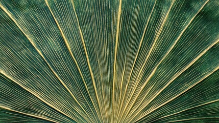 Obraz premium Aesthetic Close-Up of Ginkgo Biloba Leaf with Beautiful Texture Against Green Background. Highlighting the Natural Beauty and Medicinal Properties of the Plant.