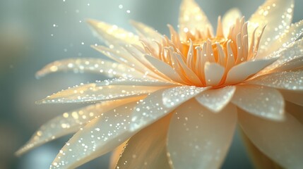 Fototapeta premium Dew-kissed lotus sunrise pond serenity