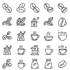 30 Minimalist Linear Coffee Icons | Bean to Brew Journey | Editable Stroke, Modern Outline Set for Branding & Packaging