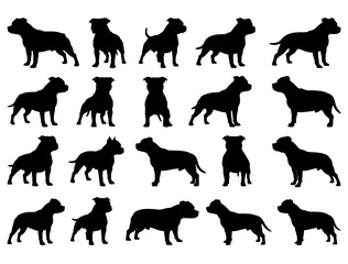 STAFFORDSHIRE DOGS SILHOUETTE ON WHITE BACKGROUND