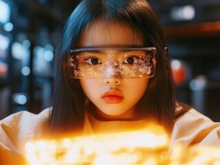 Step into the future of education with augmented reality A digital interactive learning hub where students use AR glasses to explore complex mathematical concepts, making abstract ideas visually