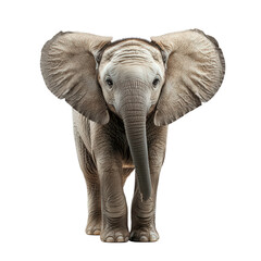 Fototapeta premium Majestic Elephant with Long Ears Isolated on Transparent Background