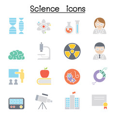 Science icon set in thin line style