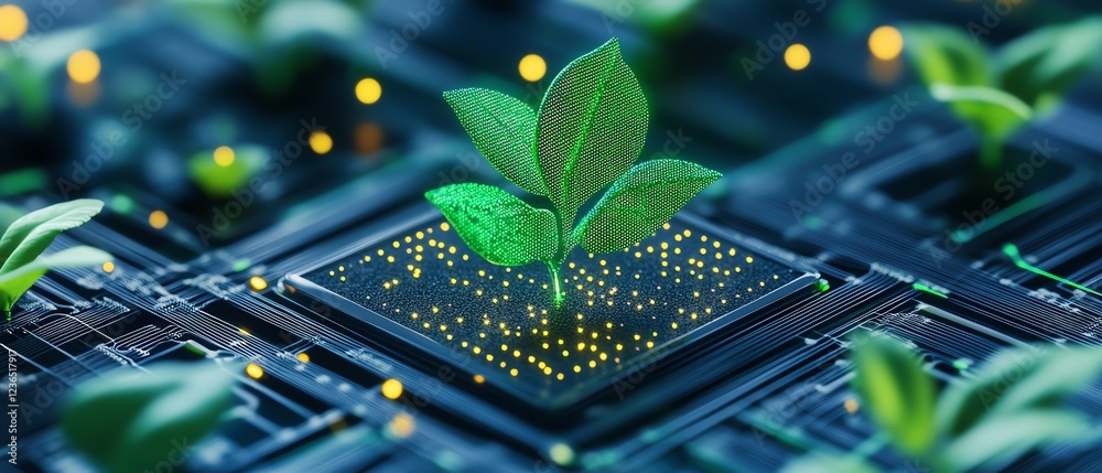 Poster smart farming with advanced sensors tracking crop growth