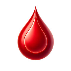 Red drop for World Health Day, isolated on transparent background