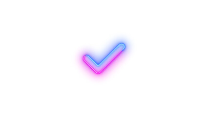 Check icon glowing neon blue pink gradient color