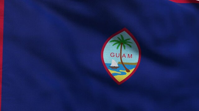 High detailed flag of Guam. National Guam flag. Oceania. 3D Render.