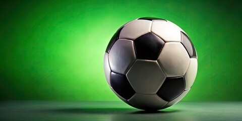 Naklejka premium High-resolution panoramic image: a classic green field and soccer ball, perfect for sports-themed projects.