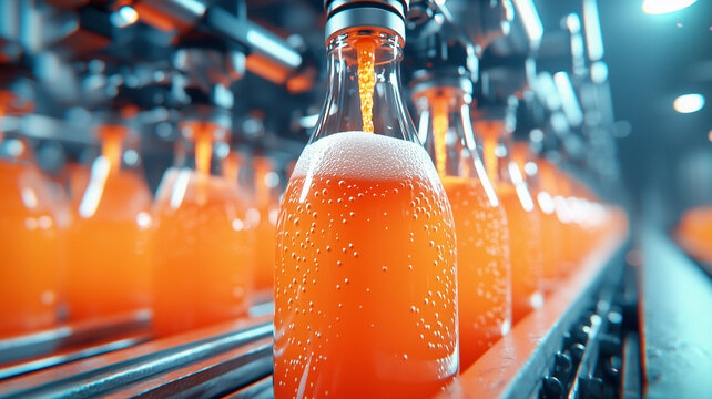Bottling Machine Filling Juice Containers
