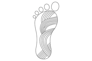 Foot sole continuous single line art of isolated outline vector drawing illustration 