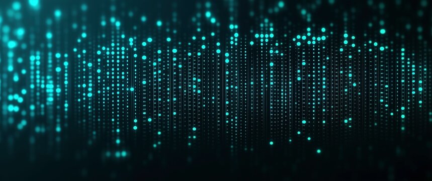 Teal Data Stream: Abstract visualization of a flowing teal data stream, depicting digital information and connectivity.  The image evokes a sense of futuristic technology and seamless flow.