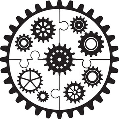 Isolated black zahnrad oder puzzleteile icon Vector, black zahnrad oder puzzleteile Silhouette,black zahnrad oder puzzleteile icon set, black zahnrad oder puzzleteile for logo,color black zahnrad