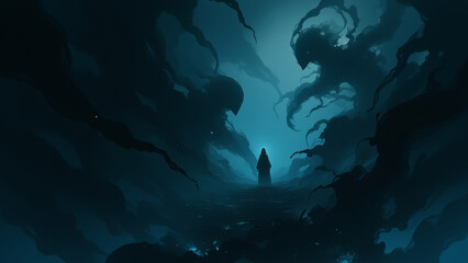 Fototapeta premium anime wallpaper abstract illustration background.