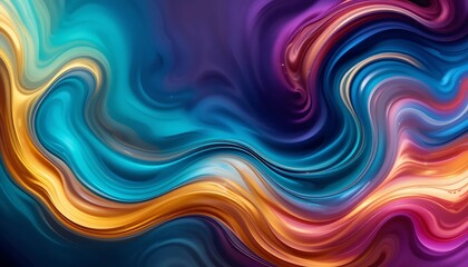 Fototapeta premium Fluid Color Swirls: A Vibrant Abstract Painting