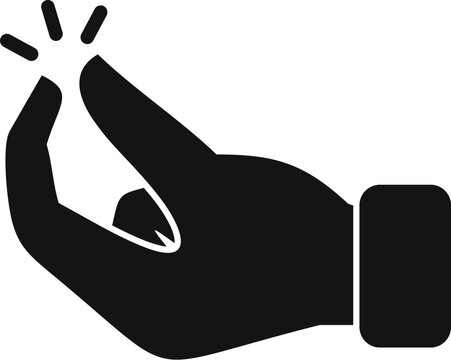 recommend clip art: Snapping fingers simple black icon, snapping hand gesture silhouette