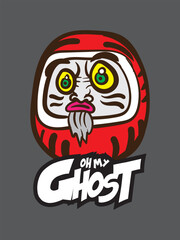 japanese ghost vector for kids tshirt cultural fashion
