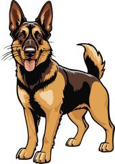 Belgian Malinois dog mascot logo design concept vector illustration white background